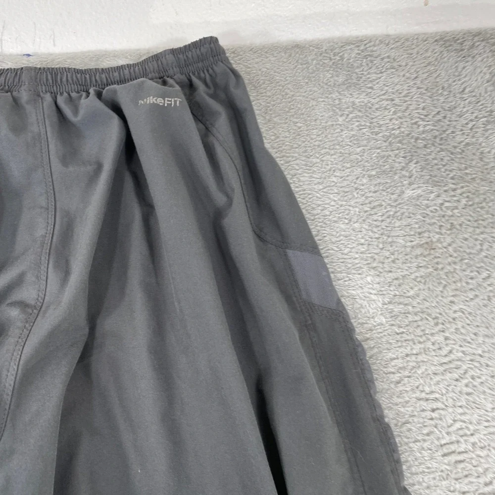 Nike Track Pants Mens Medium Gray Y2K Nike Fit Dry Zip Ankle Windbreaker Joggers
